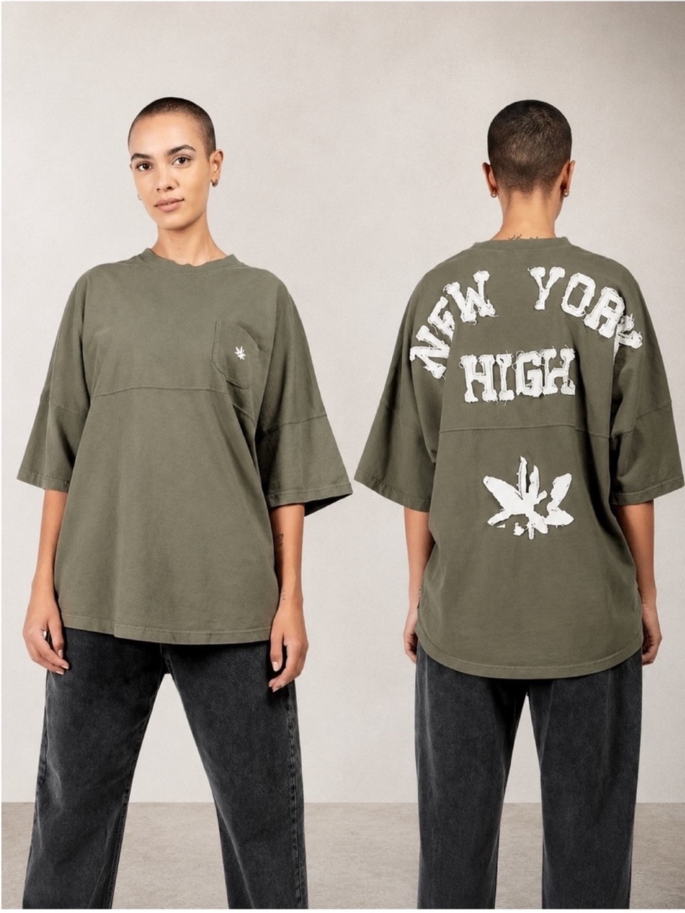 Spirit Jersey Unisex Streetwear Graphic Tee XXL New York High Olive Style NWT